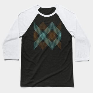 Retro Mint and Brown Geometric shapes Baseball T-Shirt